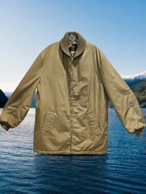 NWOT Sears Outerwear Men's Big/Tall Thick Quilted Tan Coat - 2XL